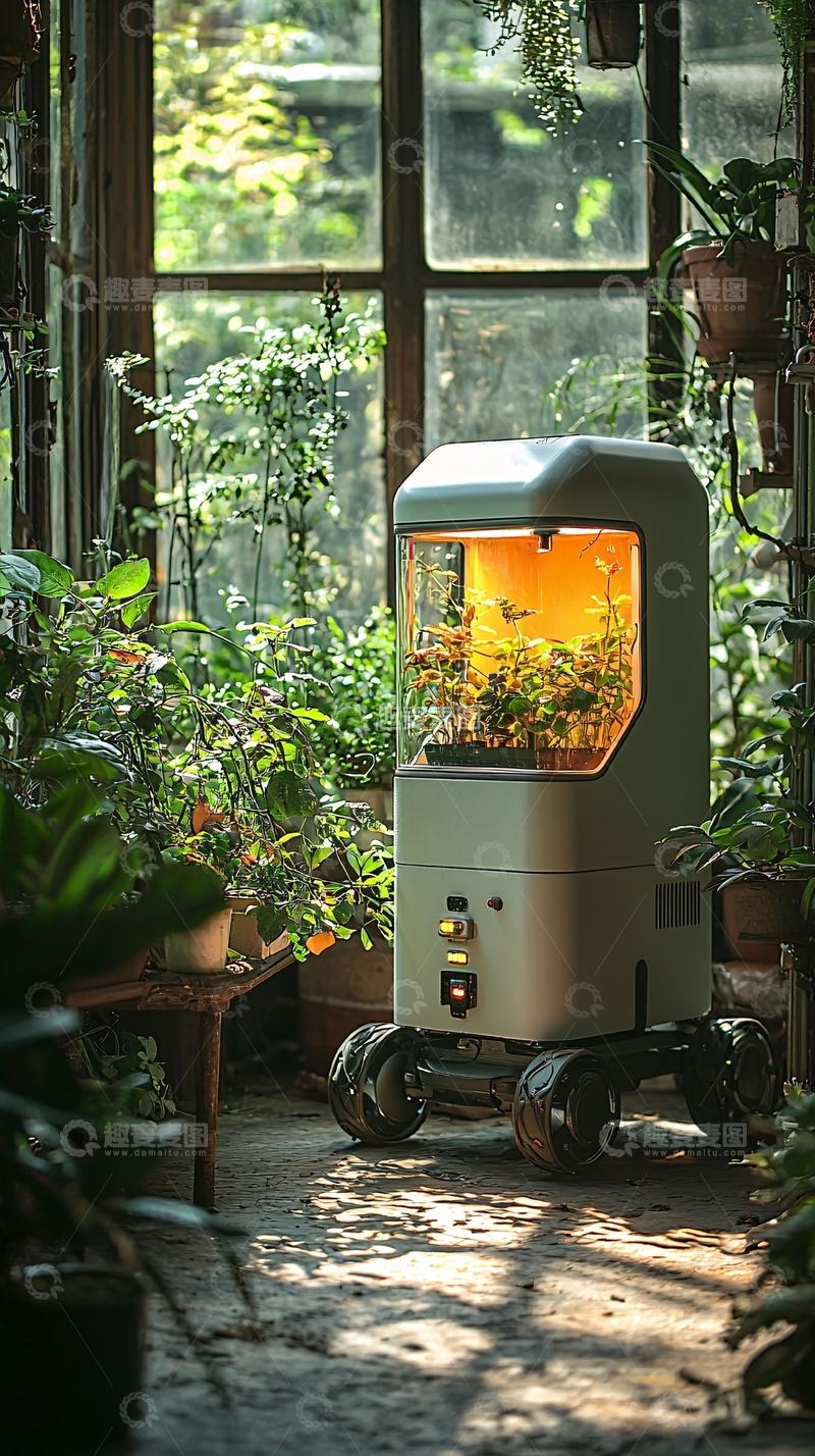 高清大图下载【趣麦麦图】智能温室机器人