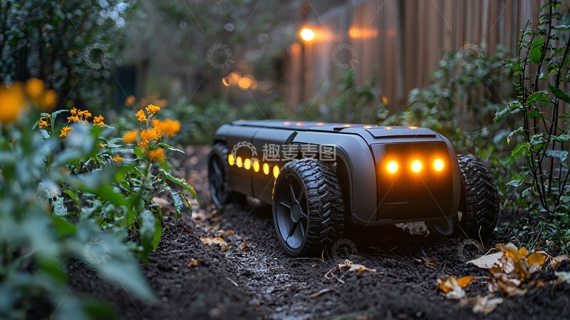 高清大图下载【趣麦麦图】花园机器人