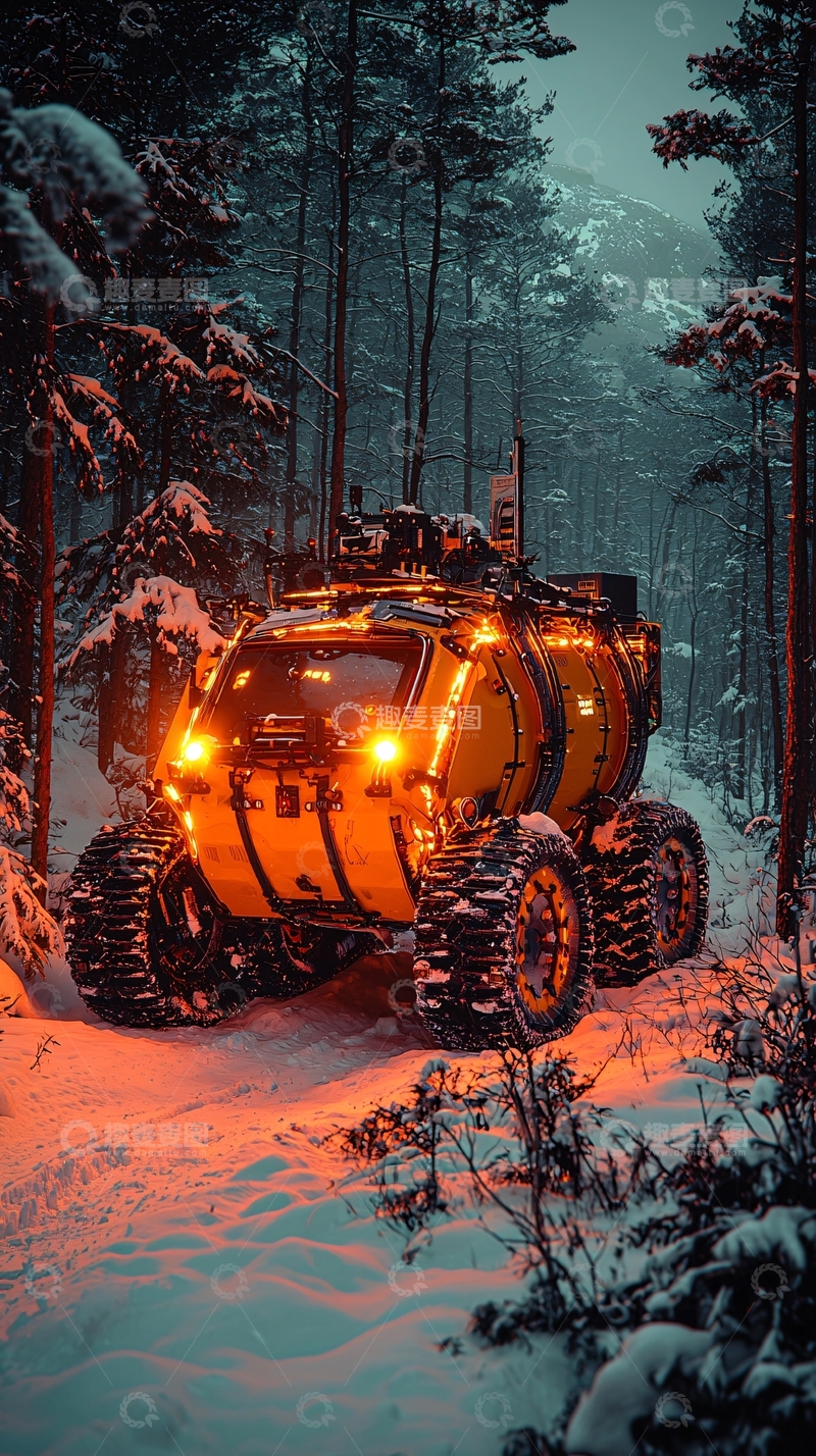 高清大图下载【趣麦麦图】雪地越野车