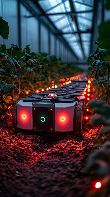 温室大棚里的农业机器人