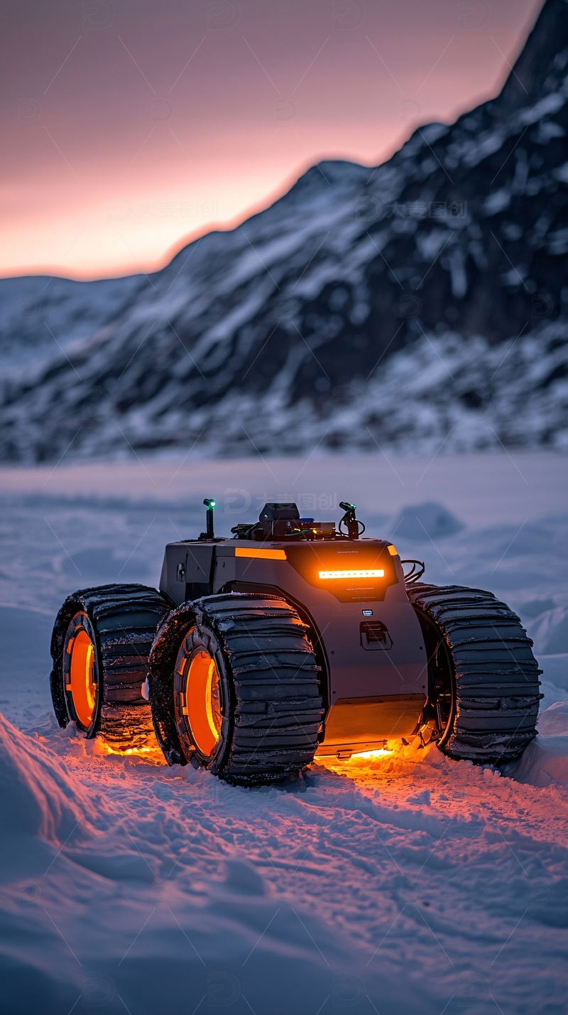 高清大图下载【趣麦麦图】雪地机器人