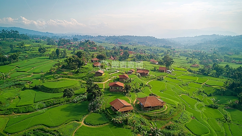 高清大图下载【趣麦麦图】山谷田园风光