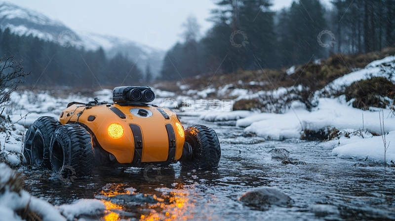高清大图下载【趣麦麦图】黄色越野机器人