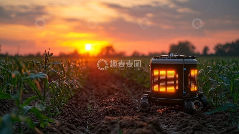 高清大图下载【趣麦麦图】日落田野里的方形灯笼