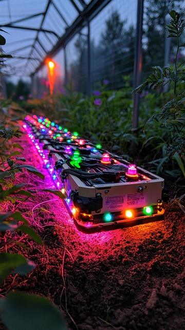 温室灯光带植物照明