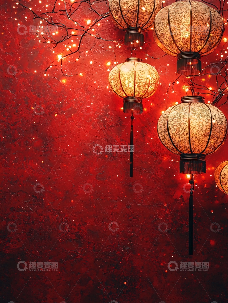 高清大图下载【趣麦麦图】红灯笼背景图