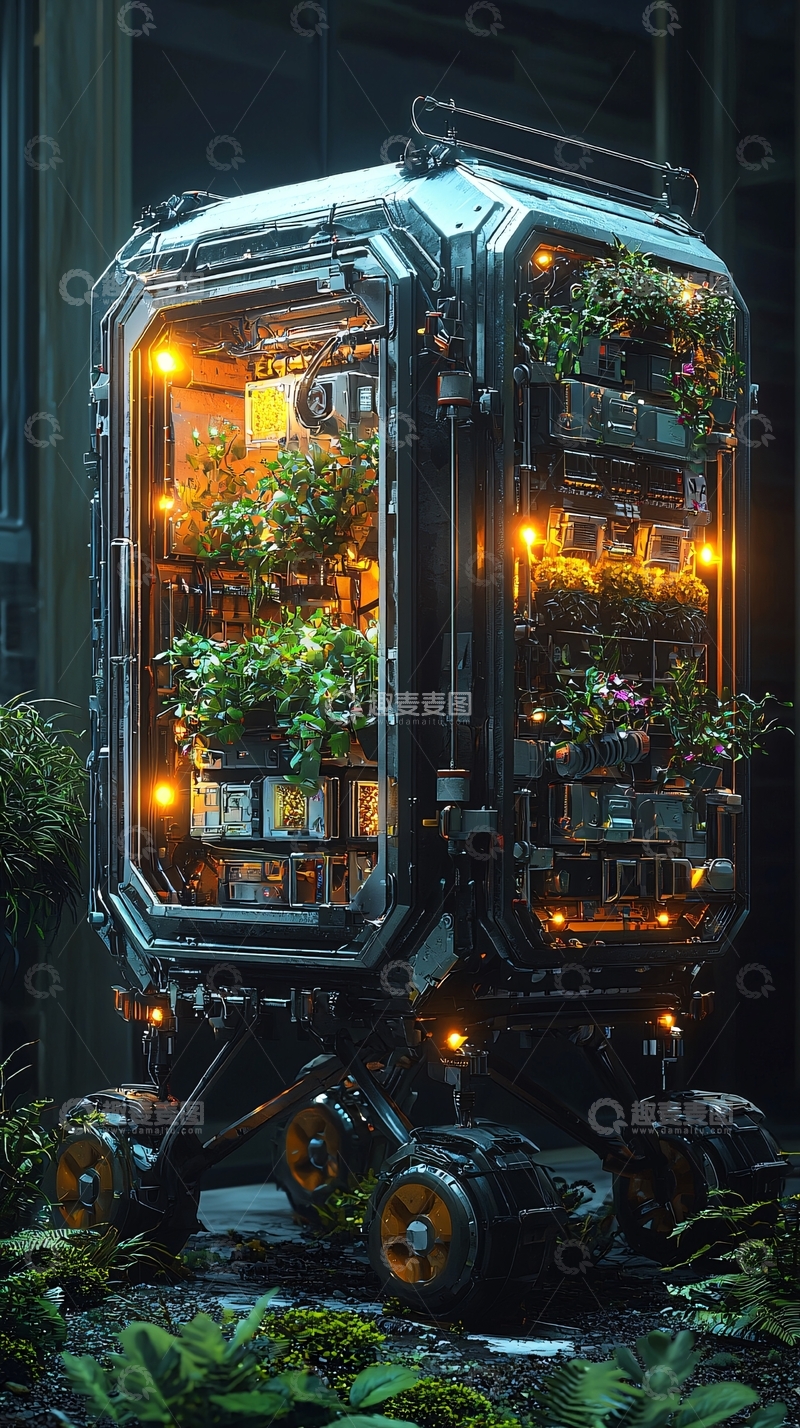 高清大图下载【趣麦麦图】未来科技植物箱