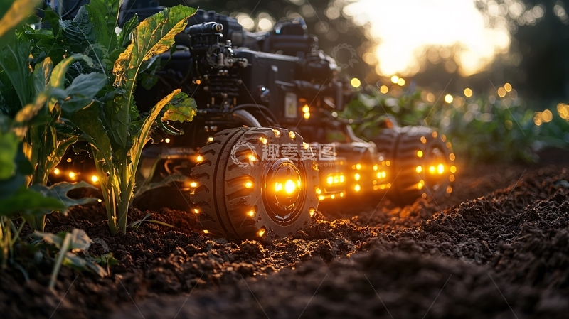 高清大图下载【趣麦麦图】田间作业机器人