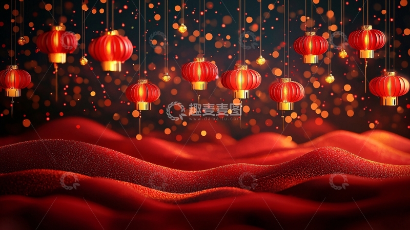 高清大图下载【趣麦麦图】红灯笼背景