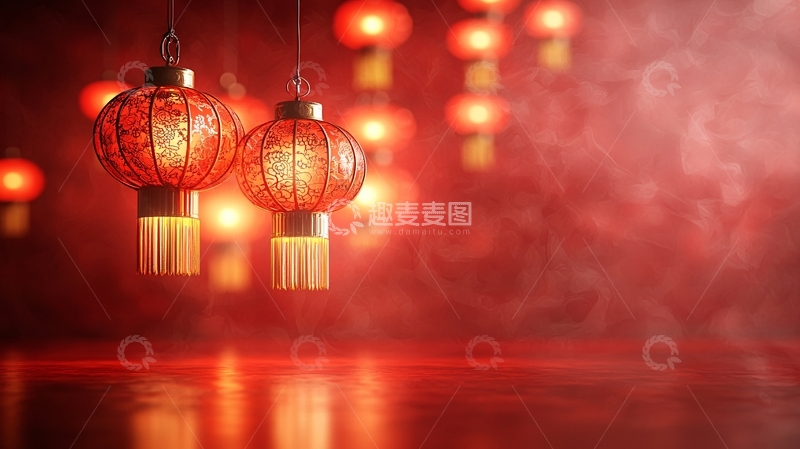 高清大图下载【趣麦麦图】红灯笼背景图
