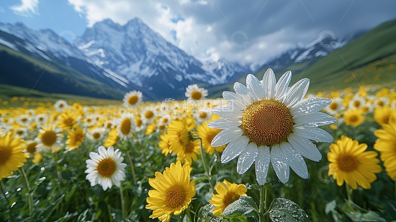 高清大图下载【趣麦麦图】高山花海