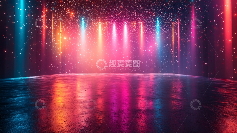 高清大图下载【趣麦麦图】炫彩灯光舞台背景