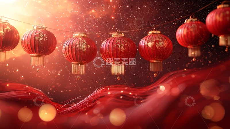 高清大图下载【趣麦麦图】红灯笼喜庆新年氛围