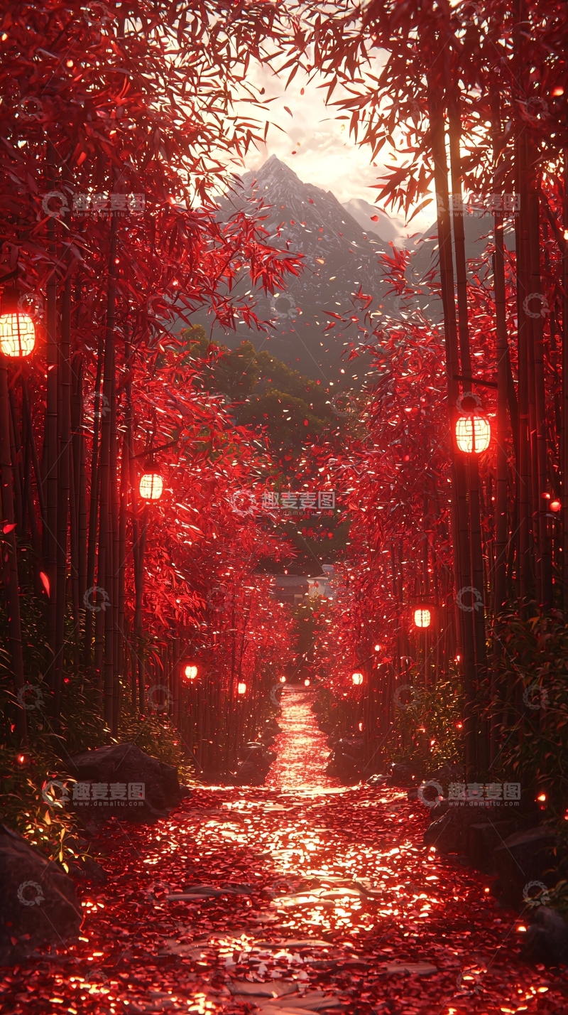 高清大图下载【趣麦麦图】红叶小路