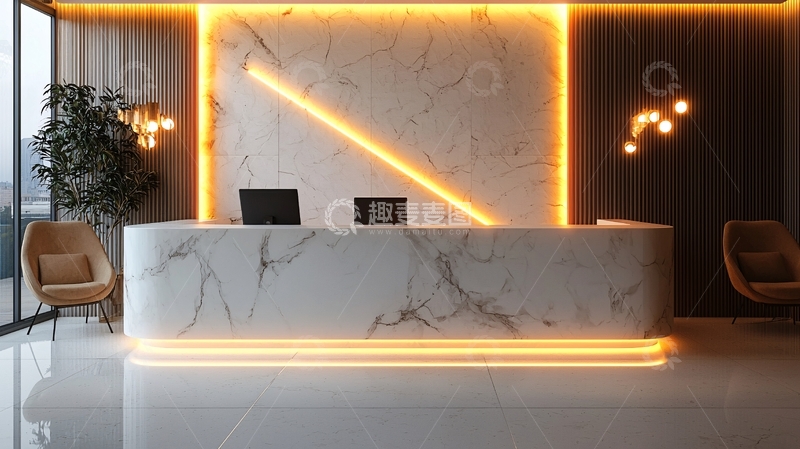 高清大图下载【趣麦麦图】现代风格酒店大堂接待台