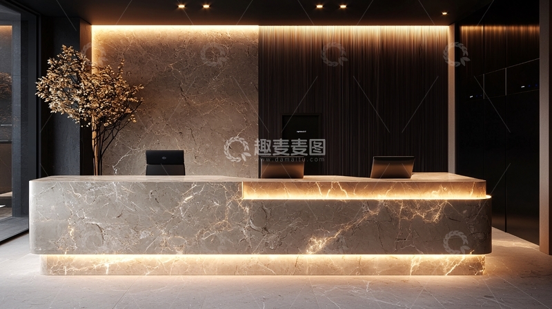 高清大图下载【趣麦麦图】现代轻奢酒店前台