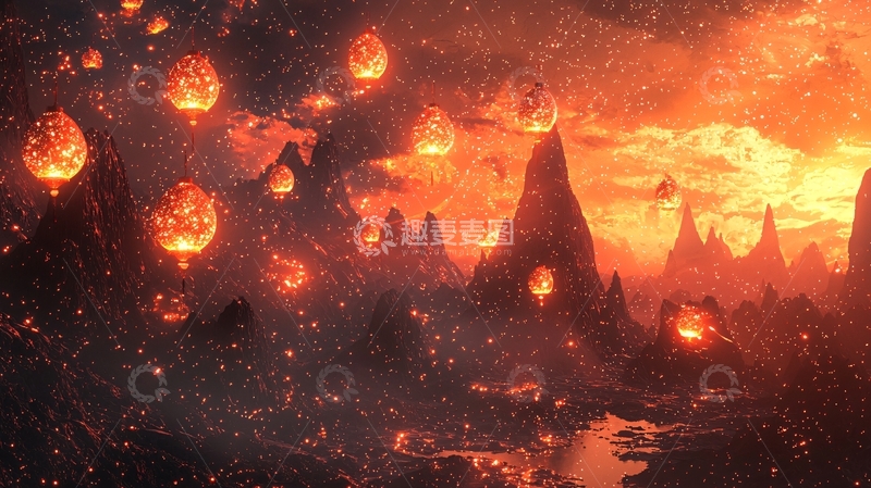 高清大图下载【趣麦麦图】火焰山