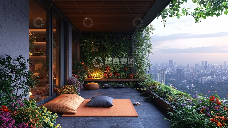 高清大图下载【趣麦麦图】高层阳台花园景观设计