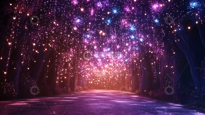 高清大图下载【趣麦麦图】梦幻光影森林小路