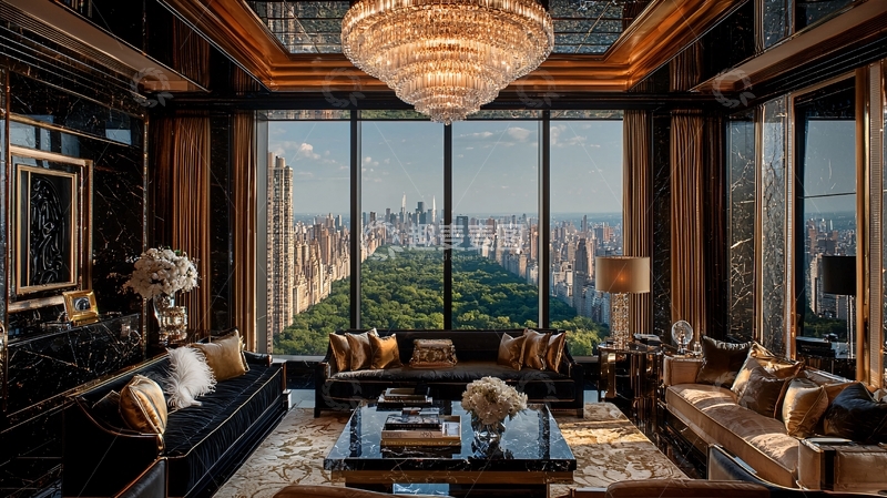 高清大图下载【趣麦麦图】奢华公寓中央公园景观
