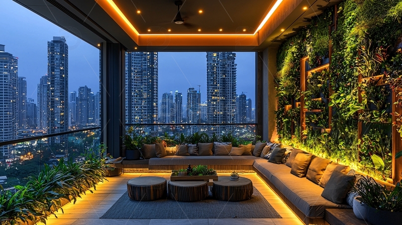 高清大图下载【趣麦麦图】夜景阳台34