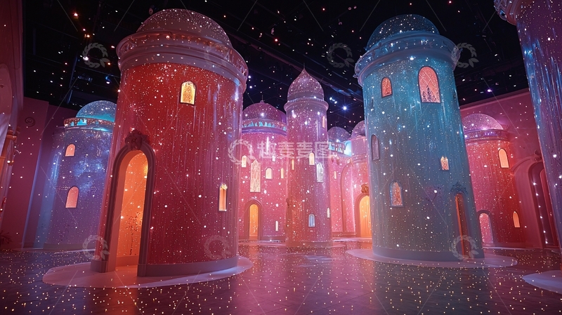 高清大图下载【趣麦麦图】梦幻光影城堡