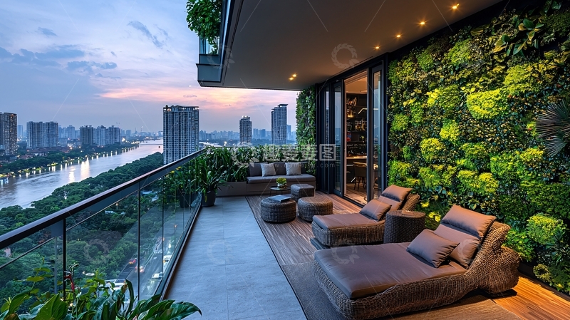 高清大图下载【趣麦麦图】高层公寓阳台景观