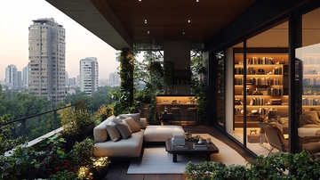 现代都市阳台景观