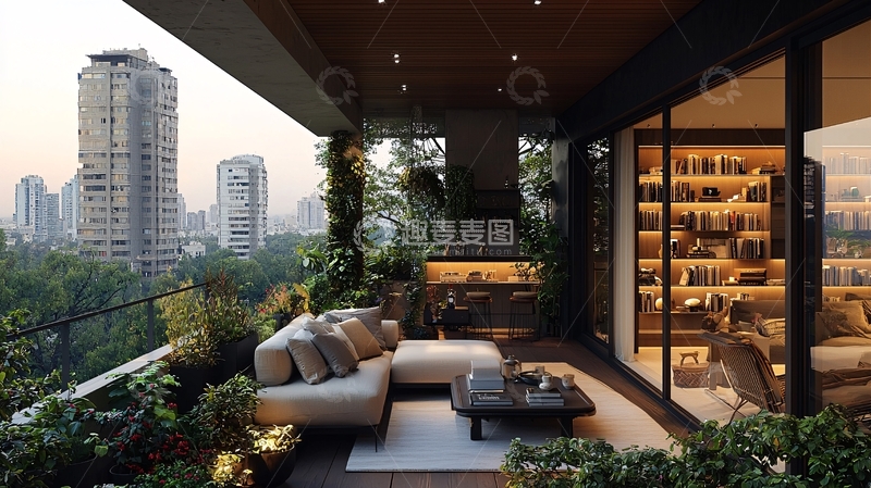 高清大图下载【趣麦麦图】现代都市阳台景观