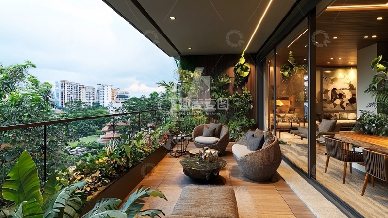 高清大图下载【趣麦麦图】阳台花园景观