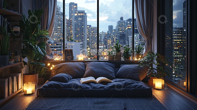 高清大图下载【趣麦麦图】夜景都市窗景