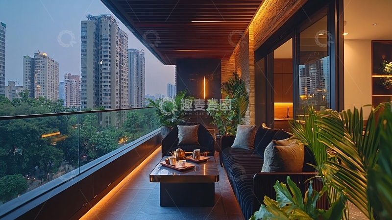 高清大图下载【趣麦麦图】夜景阳台41