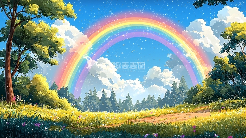 高清大图下载【趣麦麦图】彩虹风景画