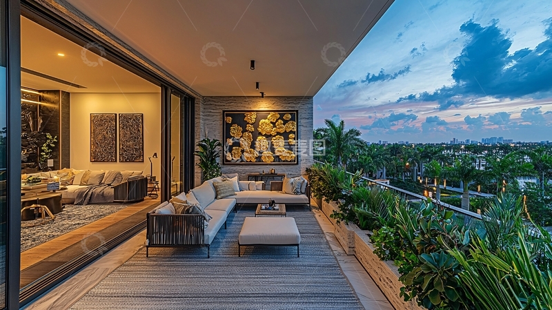 高清大图下载【趣麦麦图】现代阳台景观