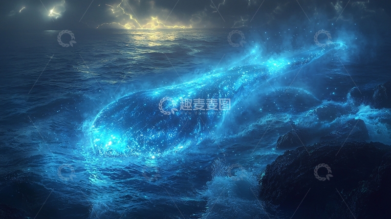 高清大图下载【趣麦麦图】蓝色海洋能量体