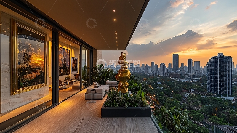 高清大图下载【趣麦麦图】城市景观阳台