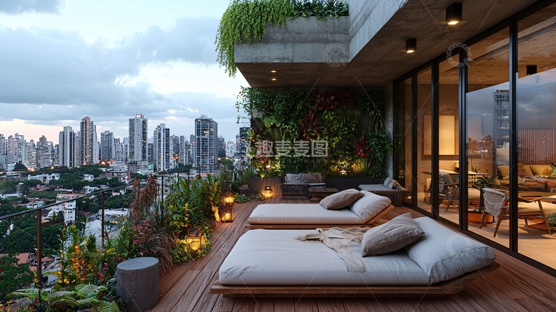 高清大图下载【趣麦麦图】城市景观露台