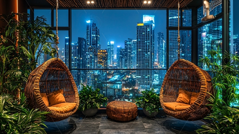 高清大图下载【趣麦麦图】夜景城市景观阳台