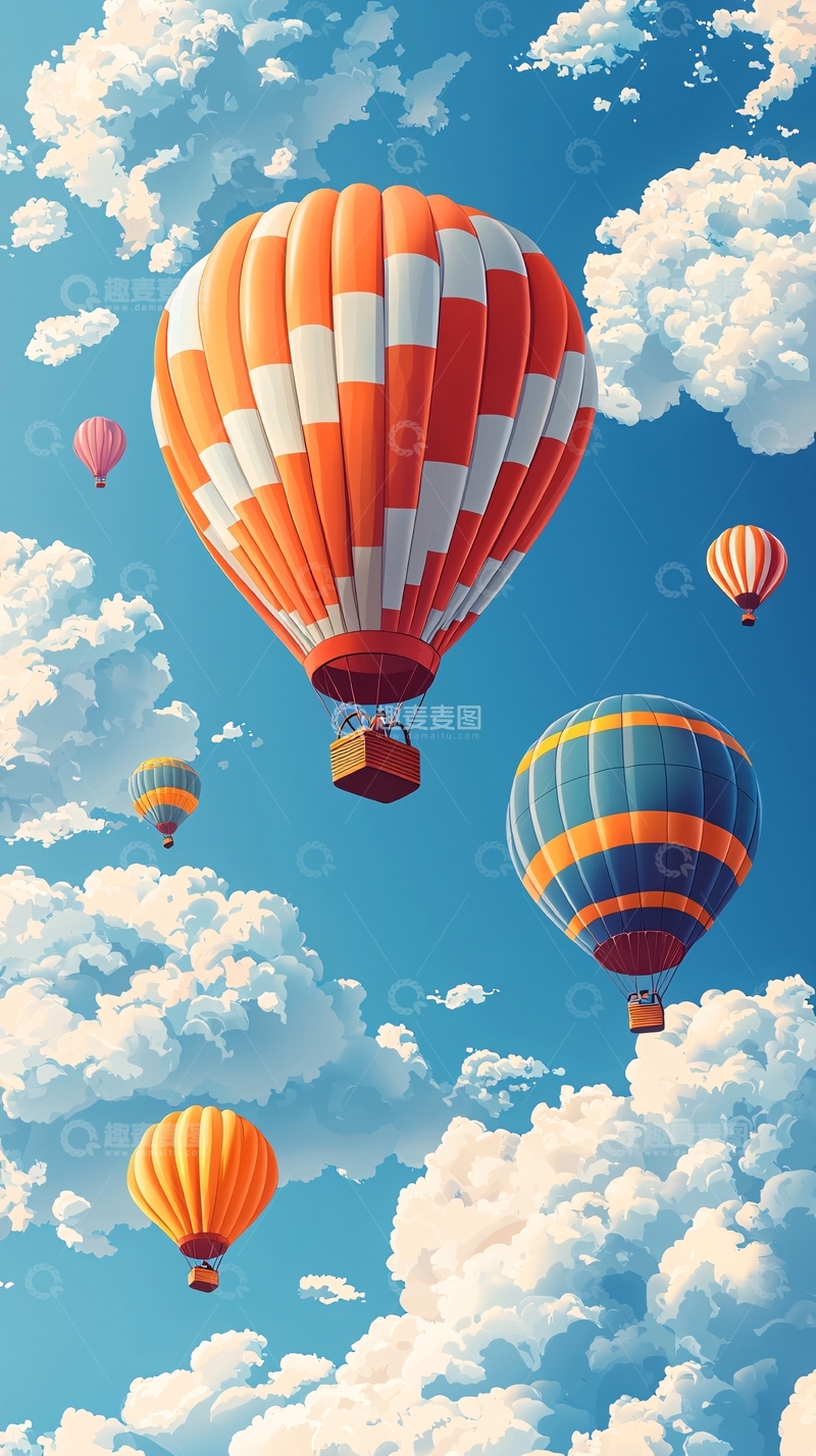 高清大图下载【趣麦麦图】热气球