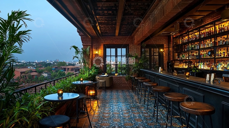 高清大图下载【趣麦麦图】露台酒吧夜景