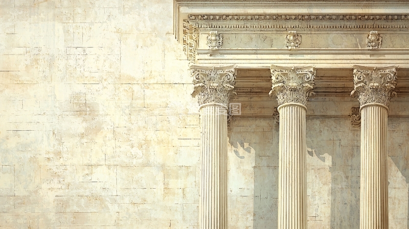 高清大图下载【趣麦麦图】米白色石柱建筑细节