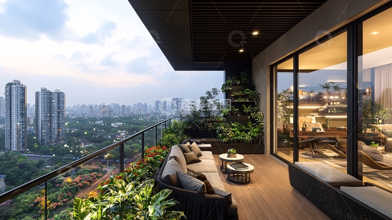 高清大图下载【趣麦麦图】高层公寓阳台景观