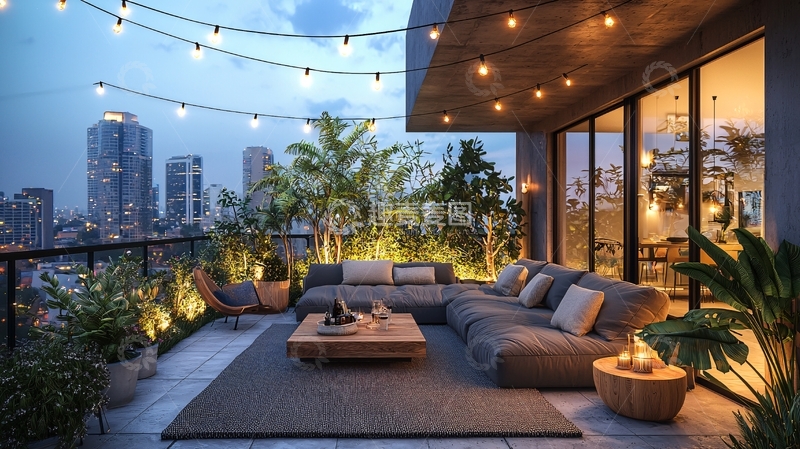 高清大图下载【趣麦麦图】夜景阳台46