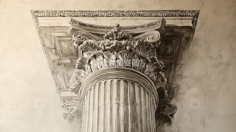 高清大图下载【趣麦麦图】精美石柱手绘图