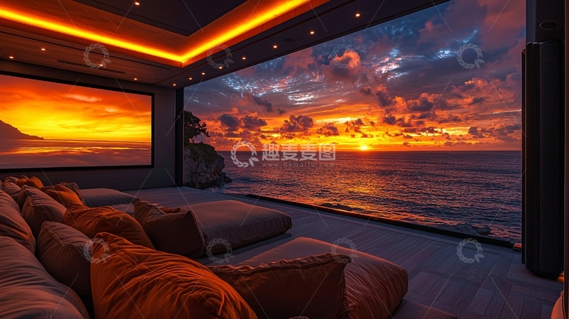 高清大图下载【趣麦麦图】海景家庭影院