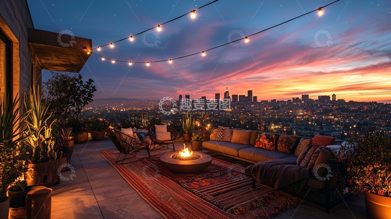 高清大图下载【趣麦麦图】夜景露台