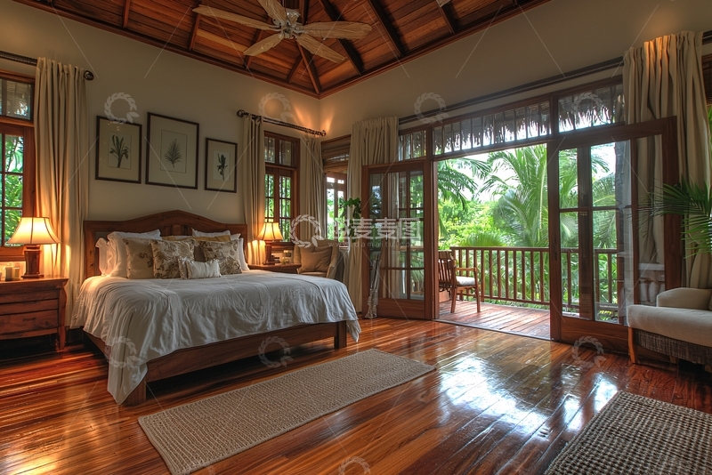 高清大图下载【趣麦麦图】木质地板卧室