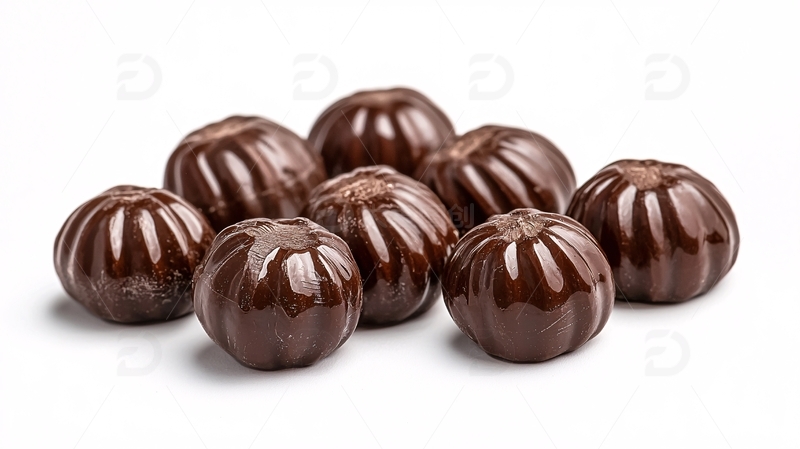 黑巧克力球堆积