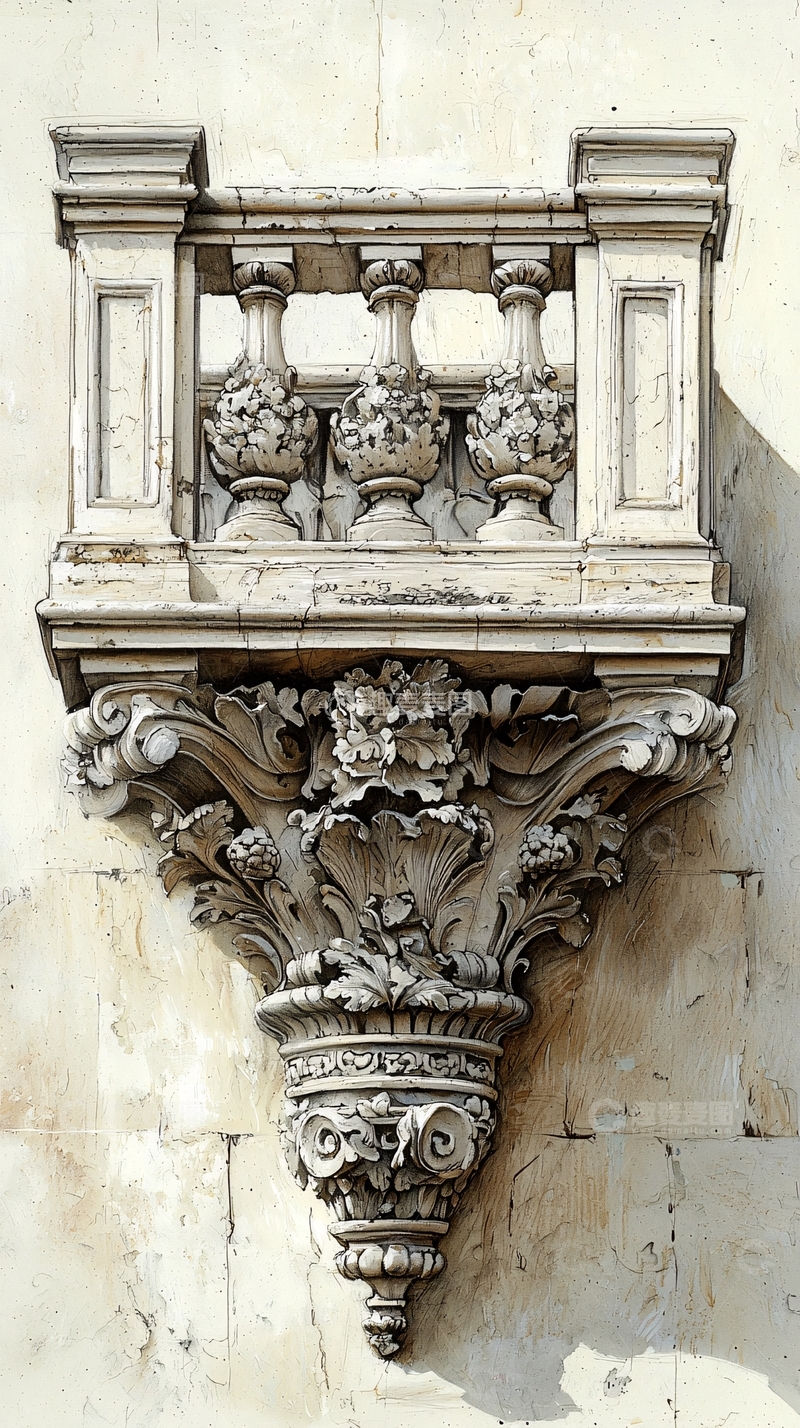 高清大图下载【趣麦麦图】精美石雕阳台