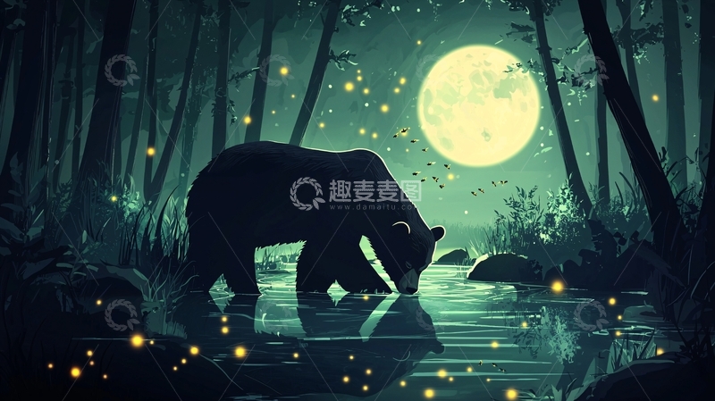 高清大图下载【趣麦麦图】黑熊